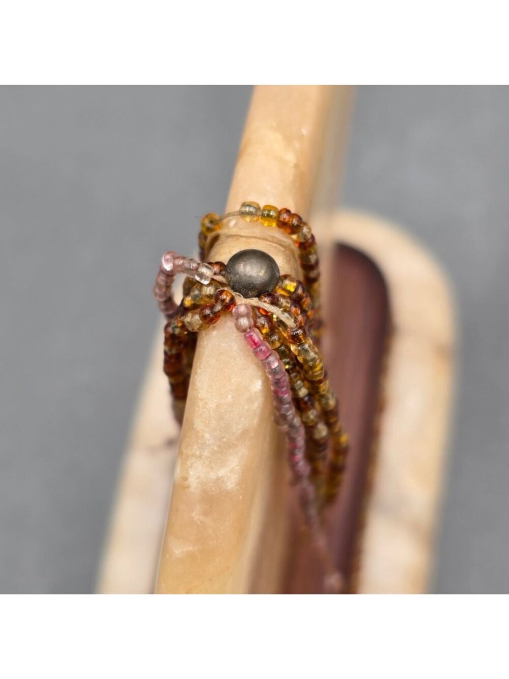 Alabaster Bear Fetish Carving Wood Base Signed Riverwoman Numbered 4011 7" READ - Picture 15 of 16